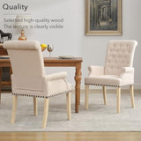 adochr Dining Chairs with Arms, Upholstered Linen Dining Room Chairs