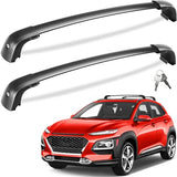 Tuyoung 300lbs Roof Rack Cross Bars Compatible with 2018-2023 Hyundai Kona & Kona N & Kona Electric with Flush Side Rails, Lockable Heavy Duty Aluminum Lockable Roof Rails Crossbars Rooftop Luggage