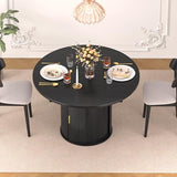 DHH 47"-63" Extendable Round Dining Table for 4–8 with Storage