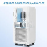 Portable Air Conditioners, 10000 BTU Cooling Capacity for Up to 450 Sq. Ft, Multi-Functional AC Unit with Fan, Dehumidifier, Remote Control, Quiet Operation for Home and Office, White