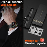 PanPinnacle Grade 5 Titanium Band for Apple Watch Ultra Band 3/2/1 49mm, Series 11/10 46mm, 9/8/7 45mm & Series 6/5/4/SE 44mm - Men‘s Business Metal Strap,Black
