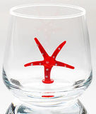 HeguSun 3D Drinking Glass Cup with Cute Animal Figurine Inside, Hand Blown Glass Starfish Figure Inside Mug, Stemless Glass for Wine, Water, Milk, Beverages, 12oz (Starfish)