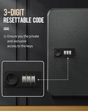 Uniclife 48 Position Key Cabinet with Combination Lock Resettable Black Digital Security Storage Box Steel Key Organizer
