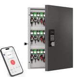 72-Key Smart Key Lock Box Wall Mount – Commercial Key Cabinet with App, Keypad, Bluetooth & WiFi Unlock (Sold Separately