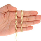 Nuragold 10K Real Yellow Gold Cuban Curb Solid Italian Link Chain Necklace