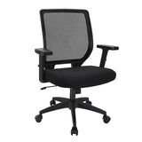 Schwake Ergonomic Office Chair Home Mesh Desk Chair with Adjustable Arms - Mid Back Computer Chairs for Adults - Swivel Task Chair Comfortable for Home Office (Black)