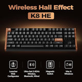 Keychron K8 HE TKL Hall Effect Wireless Mechanical Keyboard, Magnetic Hot-Swappable Switches