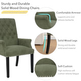 adochr Upholstered Fabric Accent Dining Chair, Arm Dining Chair with Elegant Tufted Club for Dining Room