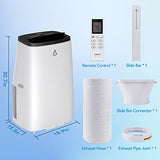 14,000 BTU Portable Air Conditioner – 3-in-1 Ultra-Quiet Cooling, Dehumidifier & Fan for Rooms Up to 700 Sq. Ft., Remote Control, Sleep Mode, 24H Timer, Easy Window Installation Kit, Black AC Unit