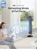 DREO Tower Fan for Bedroom, 28 ft/s, 20dB Quiet Oscillating Bladeless Fan with Remote, 9 Speeds, 4 Modes, 12H Timer, LED Display, Standing Floor Fan Powerful for Indoor Home Office Room, 42 Inch