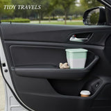 Collapsible Car Trash Can with Lid, 1.06 Gallon Foldable Auto Garbage Bin for Cup Holder
