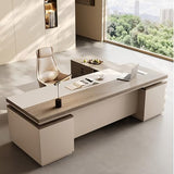 Modern L Shaped Executive Desk with 4 Drawers, 71 inch Large Home Office Desk