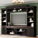 MLZTINGR Entertainment Center with Bookshelves Wall Unit Entertainment Center, Farmhouse 4-Piece