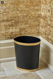Jaye’s Studio Matte Black Waste Basket For Bathroom, Decorative Trash Can Gold