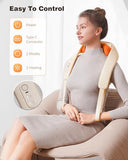 KNQZE Neck and Shoulder Massager with Heat, Cordless Back and Neck Massager, Upgraded Graphene Heating, 4D Shiatsu Deep Kneading Massage for Shoulder, Back Pain Relief (Beige)