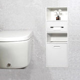 This Waterproof Recessed Bathroom with Built-in Trash Can, Stainless