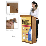 M&T Displays Dark Wood Plywood Stand up Floor-Standing Podium Lectern