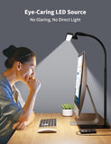 Kary LED Desk Lamps for Home Office, Tall Desk Light with Base, Flexible Gosseneck Adjustable Height 5-Level Dimmable Brightness