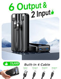 Portable Charger,50000mAh Power Bank Built-in Cable, 22.5W PD USB C In & Out Fast Charging, External Battery Pack with 6 Output & 2 Input, Travel Camping Essential for iPhone 17/16/15/14/13/12,Android
