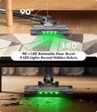 Cordless Vacuum Cleaner, 580W/50Kpa/50Mins Stick Vacuum for Home, LED Touch Screen, Anti-Tangle, Wall Mount Charging Lightweight Rechargeable Vacuum for Carpet Pet Hair Hardwood Floor Blue