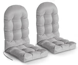 GREENVINES Adirondack-Chair-Cushions-Set-of-2 | Polyester | Waterproof | Outdoor High Back Rocking Chairs Cushion | Seat with Ties | Non-Slip | Thickened Pad for Patio | 44.5" x 18.9" x 4.5" | Gray