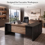 SAINTCY Executive Office Desk with Mobile File Cabinet, L Shaped Desk
