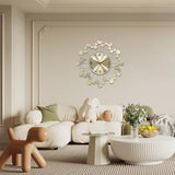 PSYCHE GOD 23 Inch Large Metal Wall Clock Silent Non‑Ticking Battery Operated Modern Starburst Decorative Clock for Living Room Bedroom Kitchen Office