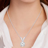 0.5 to 10 Carat 14K White Gold Lab Grown Diamond Solitaire Pendant Necklace