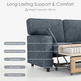 Dreamzie 89'' L Shaped Sectional Sleeper Sofa with Flip-Down Center Console & Charging Ports