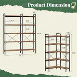Huuger 5 Tier Bookshelf, L Shaped Corner Bookshelf with 10 Open Shelves