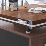 Executive Desk with 3 Drawers, with Storage Cabinet,Rustic Computer Writing Desk,File Drawer
