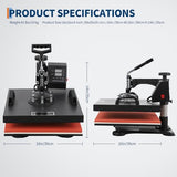 Slide-Out Drawer & 360° Swing Away | Industrial Quality Sublimation Press for T-Shirts, Tumblers