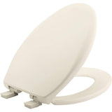 Bemis Aurora Slow Close Toilet Seat, Easy Clean Hinges and Adjustable Perfect Fit Plastic Seat, Made in USA, Elongated, Biscuit