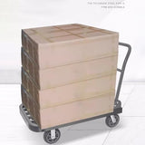 Heavy-Duty Push Cart Dolly - Foldable Flatbed C Truck with Extended Trailer & Sturdy Square Tube Design for Easy