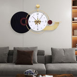 Anmotpe 37.8×21 Inch Light Luxury Retro Wall Clock - Battery Operated Modern Wall Clock with Large Geometric Design for Living Room, Bedroom, Home Decor