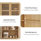 WAMPAT 72.8" Tall 6 Tiers Bookshelf with Doors & Drawer for Home Office