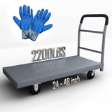 Heavy Duty Flatbed Cart, 2200LB Foldable Platform Truck Industrial Grade Weight Capacity