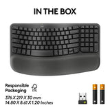 Logitech Wave Keys for Business, Wireless Ergonomic Keyboard with Cushioned Palm Rest