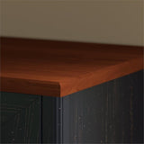 Bush Home Fairview 2 Drawer Lateral File Cabinet in Antique Black/Hansen Cherry
