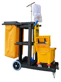 Simpli-Magic Janitorial Cart, 330 lbs Capacity – 3-Shelf Commercial Housekeeping Cleaning Cart on Wheels