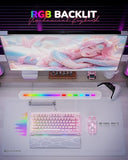 GravaStar Mercury K1 75% Pink Wireless Keyboard, Aluminum Alloy Exoskeleton Design Mechanical Gaming Keyboard