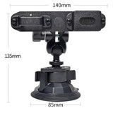 UAYESOK Heavy Duty Walkie-talkie Car Mount & Speaker Mic Vehicle Holder (Vacuum Suction Cup, Windshield Dashboard Mounting) For HT, 2 way radio, Scanner
