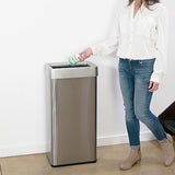 iTouchless 80 Liter / 21 Gallon Open Top Kitchen Trash Can and Recycling Bin