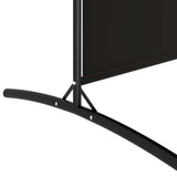 Black 5-Panel Room Divider 170.5x70.9 Inches Fabric Screen