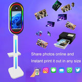 Photo Booth with Printer and Camera Magic Mirror Photo Booth 15.6-inch Touch Screen Portable