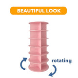 SpaceAid 6 Tier Rotating Shoe Rack Tower, Spinning Shoe Display Lazy Susan, Revolving 360 Shoe Rack Storage Round Carousel, Vertical Handbag Rotate Shoes Closet Organization (6-Tier Pink)