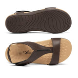 Athlefit Women's Orthopedic Flat Sandals with Arch Support Brown Size 6.5