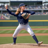 LEACOOLKEY Baseball Belt and Socks Softball Belt Socks Combo Set for Youth Boys Girls Navy Blue