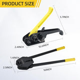 Banding Strapping Kit, 5/8” x 1000’ Heavy Duty Pallet Strapping Kit >1500lbs Tensile Strength, Includes Banding Tool Tensioner & Sealer, 200 Metal Seals, Corner Protectors & Dispenser Box