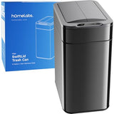 hOmeLabs - 13 Gallon Kitchen Trash Can - Retractable Automatic Sensor Butterfly Lid, Space-Saving Design, Easy to Clean - Dark Stainless Steel
